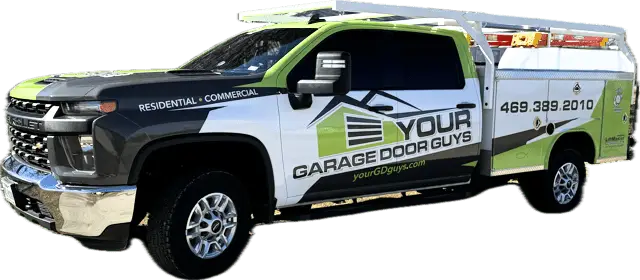 A picture of the company "your garage door guys" service truck.